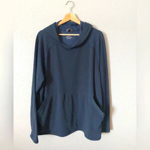 Prana Mens Pullover hoodie lightweight Blue XL Athleisure Hiking